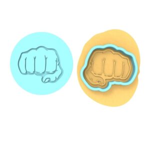 Knucks Black Cookie Cutter Stamp Stencil Cookie Sports and Hobby Baking Tool Boxing Gloves Cookies Kids Party Treats Combat Sports Design Fondant Cake Decoration Baking Supplies