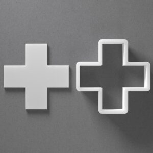 Black Plus Sign Cookie Cutter Cross Shape for Baking Fondant Biscuit Polymer Clay Jewelry Earrings Craft Tool Mirrored Pair Set Reusable Kitchen Party Decor Gift