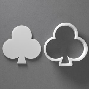 Black Clubs Playing Card Suit Cookie Cutter Poker Shape for Baking Fondant Biscuit Clay Jewelry Earrings Craft Tool Mirrored Pair Set Reusable Kitchen Party Decor Gift