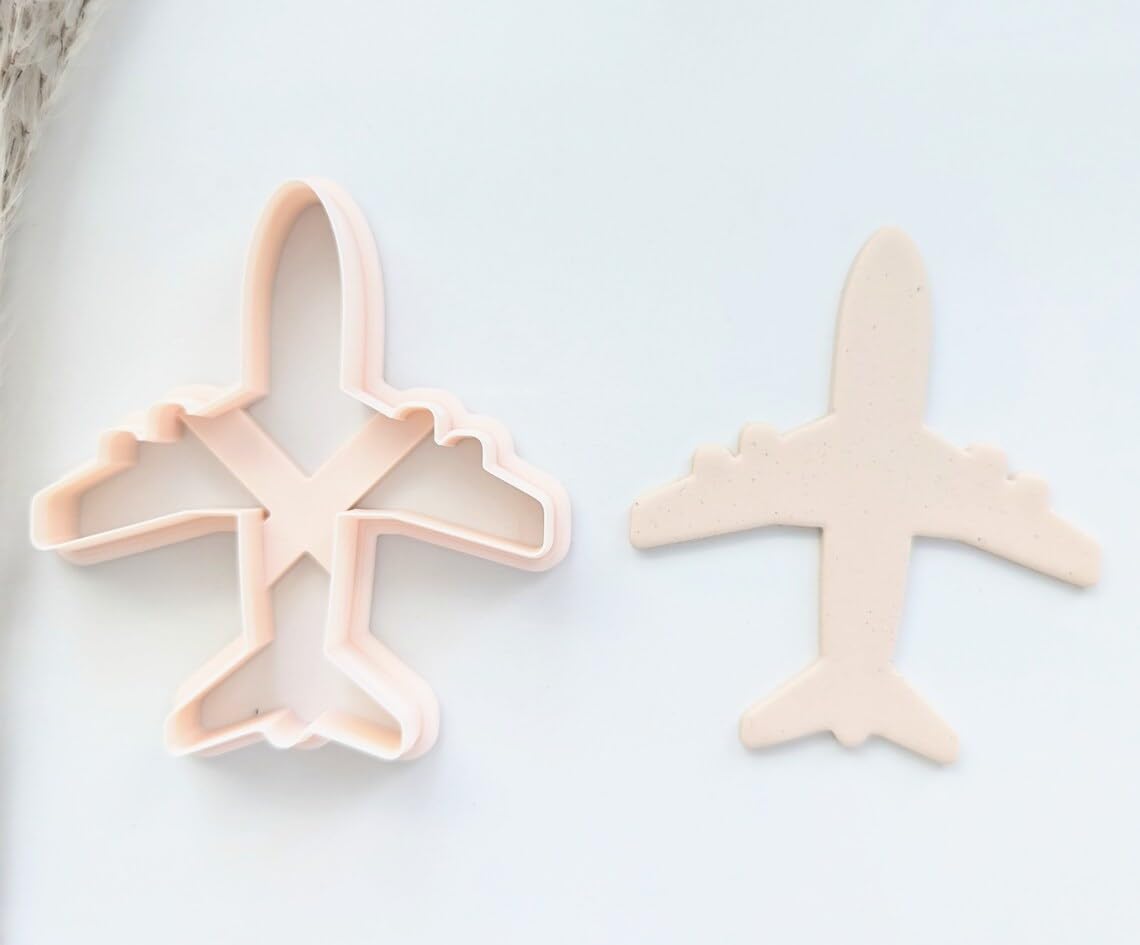Jet Airplane Cookie Cutter for Travel and Aviation Theme Baking Large Clay Fondant Cutter for Polymer Clay DIY Plane Crafts Party Favors Pilot Graduation Kids Birthdays and Handmade