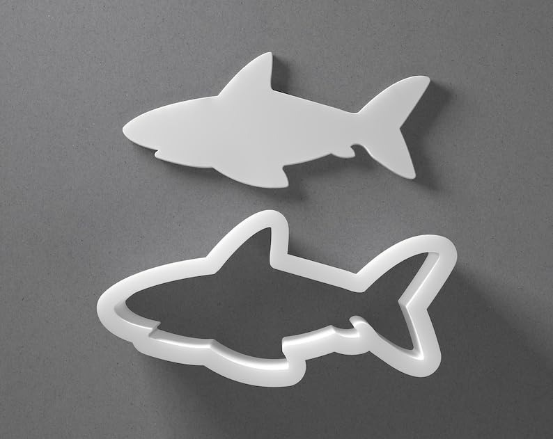 Black cookie Shark Cookie Cutter Animal Fin Shape for Polymer Clay Jewelry Earrings Biscuit Fondant Craft Tool Mirrored Pair Suitable for Mini Medium Large Use - Image 2