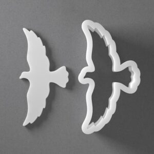 Black cookie Flying Bird Seagull Cookie Cutter Set for Polymer Clay Jewelry Earrings Biscuit Fondant Craft Tool Mirrored Pair Suitable Mini Medium Large Sizes for Baking DIY Projects