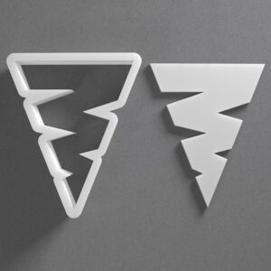 Black Lightning Bolt ZigZag Cookie Cutter From Mini To Large Tornado Zig Zag Shape Polymer Clay Jewelry Earring Cutter Tool Mirrored Pair Set cookie Baking Fondant Biscuit Craft Modeli