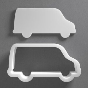 Black cookie Van Car Vehicle Cookie Cutter Set for Polymer Clay Jewelry Earrings Biscuit Fondant Craft Tool Mirrored Pair Suitable Mini Medium Large Sizes for Baking Travel Theme DIY C