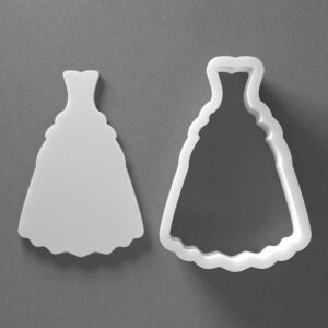 Black Wedding Dress Cookie Cutter From Mini To Large Polymer Clay Jewelry Earring Cutter Tool Mirrored Pair Set cookie Shape for Baking Fondant Biscuit Craft Modeling Art