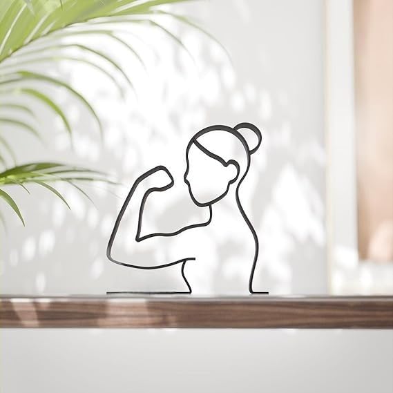 Feminist Inspired Line Art Figure Plastic Minimal Modern Decor Statue for Home Office Desk Shelf Interior Art Display Thoughtful Gift India - Image 2