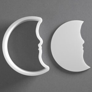 Black Chubby Moon Face Cookie Cutter Mini to Large Man in Moon Silhouette for Polymer Clay Jewelry Earring Making Mirrored Pair Set cookie Craft Tool India