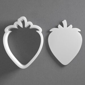 Black Strawberry Cookie Cutter Fruit Shape for Baking Biscuit Fondant Polymer Clay Jewelry Earrings Craft Tool Mirrored Pair Set Reusable Kitchen Party Decor Gift
