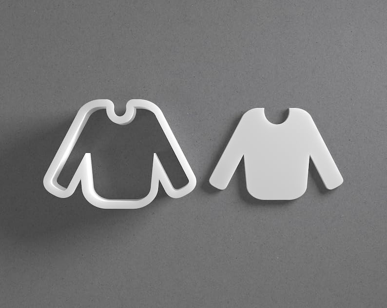 Black Winter Sweater Cookie Cutter Mini to Large Jacket Coat Shape for Polymer Clay Jewelry Earring Making Mirrored Pair Set cookie Craft Tool Made in India for Daily Creative Use