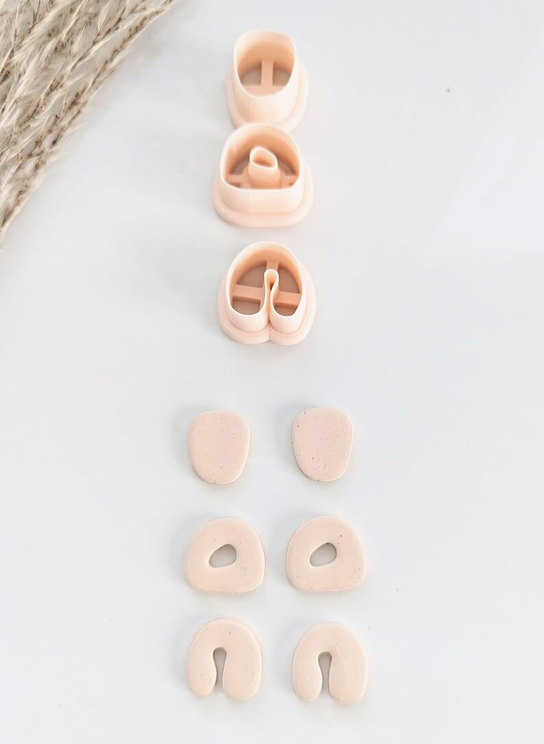 Organic Boho Clay Earring Cutter Combo Set for Polymer Clay Jewelry Making Dangle Earring Shape Cutters for DIY Handmade Earrings Craft Tools Ideal for Artists Crafters and Small