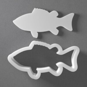 Black cookie Sea Bass Cookie Cutter Mini To Large Fish Animal Shape Polymer Clay Jewelry And Earring Cutter Tool Mirrored Pair Set For Crafting Baking DIY Projects