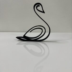 One Line Swan Sculpture Minimalist Home Decor Stand Unique Desk Art Statue Frame Art for Modern Home Decoration Made in India
