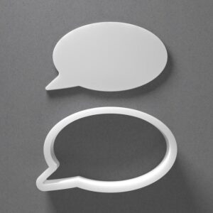 Black Speech Bubble Cookie Cutter Cartoon Message Shape for Baking Fondant Biscuit Clay Jewelry Earrings Craft Tool Mirrored Pair Set Reusable Kitchen Party Decor Gift Idea