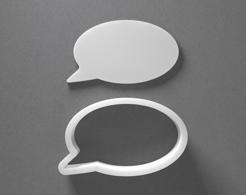 Black Speech Bubble Cookie Cutter Cartoon Message Shape for Baking Fondant Biscuit Clay Jewelry Earrings Craft Tool Mirrored Pair Set Reusable Kitchen Party Decor Gift Idea