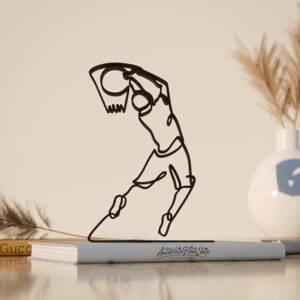 Basketball Sports Line Art Figure Plastic Decor Gift Minimal Home Office Study Room Display Sculpture for Shelf Desk Living Space Basketball Lover India