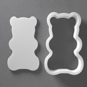 Black Gummy Bear Cookie Cutter Set Mini to Large Size Food Shape Polymer Clay Jewelry Earring Cutter Tool for Handmade Accessories Baking Fondant Craft Mirrored Pair Design