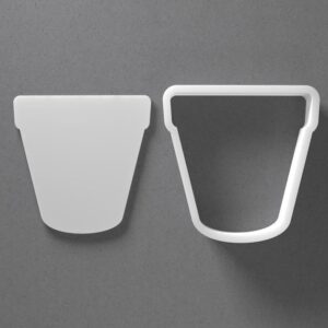 Black Flower Pot Cookie Cutter Flowerpot Gardening Shape for Baking Fondant Biscuit Clay Jewelry Earrings Craft Tool Mirrored Pair Set Reusable Kitchen Party Decor Gift