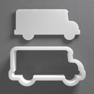 Black School Bus Cookie Cutter Mini To Large cookie Car Vehicle Shape Polymer Clay Jewelry And Earring Cutter Tool Mirrored Pair Set For Transportation Crafting Baking And DIY Projects