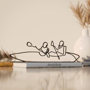 Rowers Artistic Line Art Figure Plastic Sports Decor Gift for Water Sports Enthusiast Minimal Display for Home Office Studio Shelf Table India