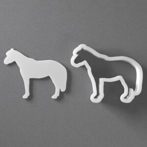 Black British Spotted Pony Cookie Cutter Horse Shape for Baking Fondant Biscuit Clay Jewelry Earrings Craft Tool Mirrored Pair Set Reusable Kitchen Party Decor Gift