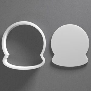 Black Snow Globe Cookie Cutter Set Mini to Large Size Crystal Ball Shape Polymer Clay Jewelry Earring Cutter Tool for Handmade Accessories Baking Fondant Craft Mirrored Pair Design