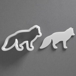 Black cookie Fox Animal Cookie Cutter Set for Polymer Clay Jewelry Earrings Biscuit Fondant Craft Tool Mirrored Pair Suitable Mini Medium Large Sizes for Baking DIY Creative Projects