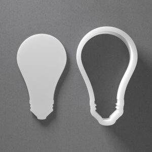 Black Electric Lightbulb Cookie Cutter Set Mini to Large Size Light Bulb Shape Polymer Clay Jewelry Earring Cutter Tool for Handmade Accessories Baking Fondant Craft Mirrored Pair Desig