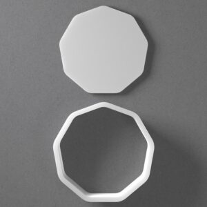 Black Rounded Nonagon Cookie Cutter Mini to Large Round Polygon Shape for Polymer Clay Jewelry Earring Making Mirrored Pair Set cookie Craft Tool Made in India