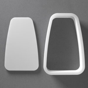 Black Tapered Rectangle Cookie Cutter Mini to Large Rounded Polymer Clay Jewelry and Earring Cutter Tool Mirrored Pair Set for Handmade Accessories Craft Projects