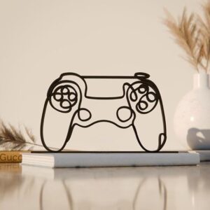 Gamepad Minimal Line Art Figure Plastic Gaming Decor Gift for Desk Shelf Home Office Modern Interior Art Display Everyday Entertainment India