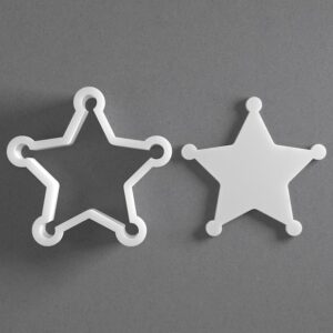 Black Sheriffs Star Badge Cookie Cutter Mini To Large cookie Shape Polymer Clay Jewelry And Earring Cutter Tool Mirrored Pair Set For Western Crafting Baking And DIY Projects