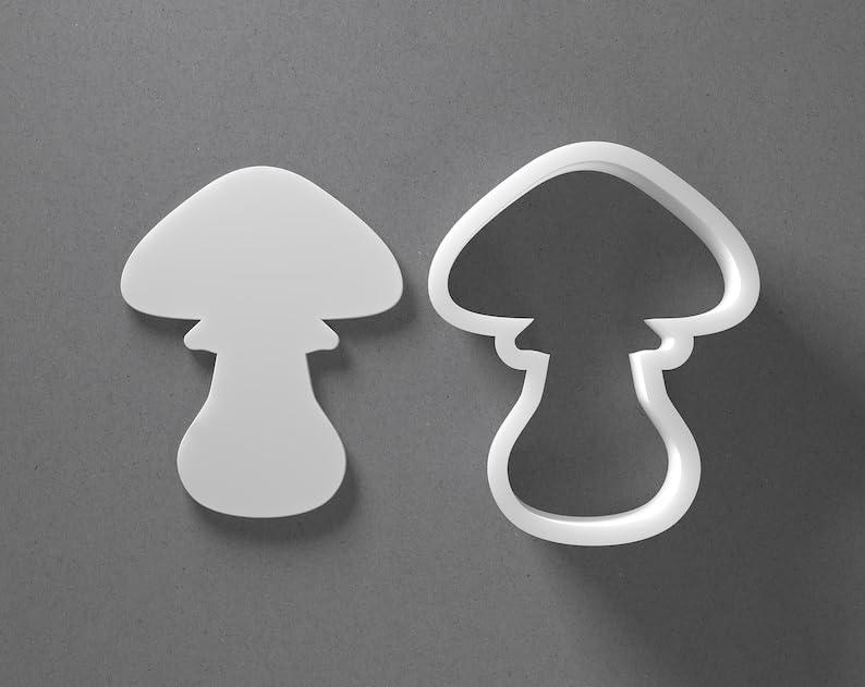 Black Toadstool Mushroom Cookie Cutter Mini To Large cookie Fungus Shape Polymer Clay Jewelry And Earring Cutter Tool Mirrored Pair Set ForCrafting Baking And DIY Projects