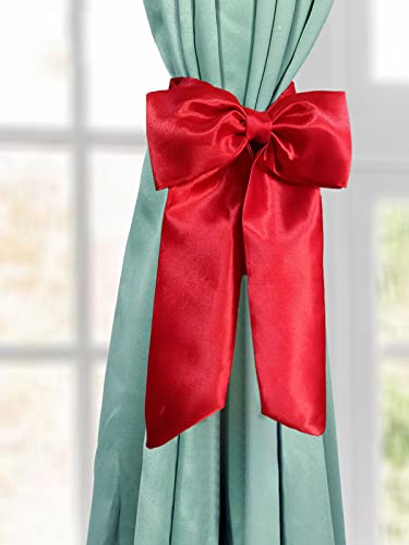 Decorative fancy,cute long creative ribbon Handmade Knot Strip for curtain tiebacks, holdbacks | Easy to Adjust (Pack of 02) RED