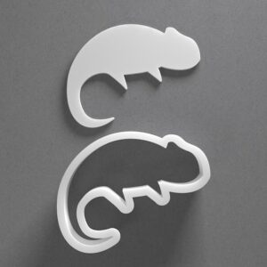 Black cookie Chameleon Reptile Animal Cookie Cutter Set for Polymer Clay Jewelry Earrings Biscuit Fondant Craft Tool Mirrored Pair Suitable Mini Medium Large Sizes for Baking DIY Creat