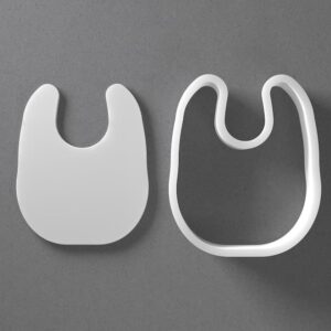 Black Baby Bib Cookie Cutter Mini To Large cookie Newborn Shower Shape Polymer Clay Jewelry And Earring Cutter Tool Mirrored Pair Set For Baby Crafting Baking And DIY Projects