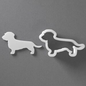 Wire Haired Dachshund Cookie Cutter Dog Breed Shape Baking Tool for Cookies Biscuits Fondant Dough Clay Jewelry Making Earring Craft Decorating Party Baking and Daily Home Use