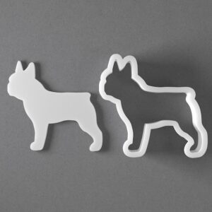 Black French Bulldog Dog Cookie Cutter Set Mini to Large Size Dog Breed Shape Polymer Clay Jewelry Earring Cutter Tool for Handmade Accessories Baking Fondant Craft Mirrored Pair Design