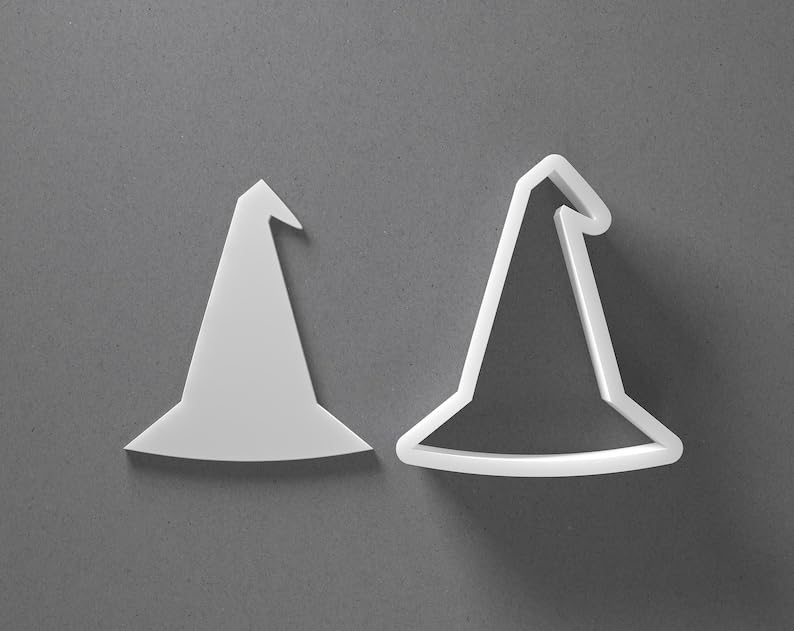 Black Witch Hat Cookie Cutter Mini to Large Halloween Shape for Polymer Clay Jewelry Earring Making Mirrored Pair Set cookie Craft Tool Made in India for Daily Creative Use