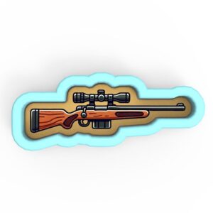 Hunting Rifle with Scope Cookie Cutter Black cookie Stamp and Stencil Set for Outdoor, Hunting, and Sports-Themed Baking, Sugar Cookie Mold, Fondant Cutter, Baking Decoration Tools for