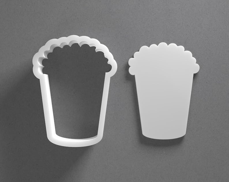 Black Popcorn Cookie Cutter From Mini To Large Pop Corn Shape Polymer Clay Jewelry Earring Cutter Tool Mirrored Pair Set cookie Baking Fondant Biscuit Craft Modeling Art