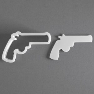 Black Revolver Gun Cookie Cutter Mini To Large cookie Firearm Shape Polymer Clay Jewelry And Earring Cutter Tool Mirrored Pair Set For Action Crafting Baking And DIY Projects