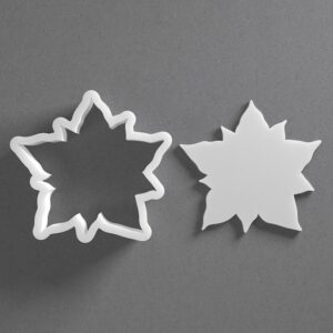Black Poinsettia Cookie Cutter From Mini To Large Christmas Flower Shape Polymer Clay Jewelry Earring Cutter Tool Mirrored Pair Set cookie Baking Fondant Biscuit Craft Modeling Art
