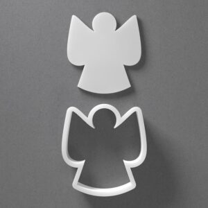 Black Angel Cookie Cutter Christmas Shape for Baking Fondant Biscuit Polymer Clay Jewelry Earrings Craft Tool Mirrored Pair Set Reusable Holiday Party Decor Gift