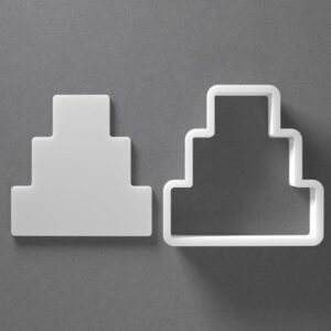 Black Three Tier Wedding Cake Cookie Cutter Mini to Large Polymer Clay Jewelry and Earring Cutter Tool Mirrored Pair Set for Handmade Craft Accessories