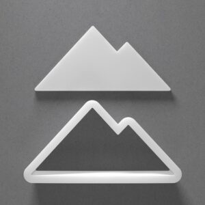 Black Mountain Peak Cookie Cutter Set Mini to Large Size Mountain Shape Polymer Clay Jewelry Earring Cutter Tool for Handmade Accessories Baking Fondant Craft Mirrored Pair Design