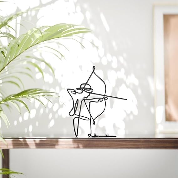 Archer Plastic Minimalist Line Art Sculpture Archery Theme Decor Figure for Desk Shelf Living Room Bedroom Home Office Interior Styling - Image 2