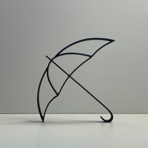 India Statue Minimalist Umbrella Art Sculpture, Outdoor Enthusiast Gift, Stylish Home Office and Shelf Decor, Contemporary Line Art for Unique Home Decoration
