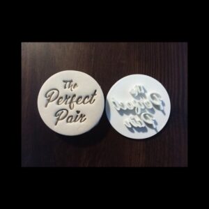 Black The Perfect Pair Embosser Stamp Cookie Cookie and Cupcake Decorating Tool Made in India for Wedding Baking Valentines Day Homemade Treats Love Theme Crafts Engagement Gifts