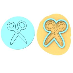 Scissors Black Cookie Cutter Stamp Stencil Cookie Baking Tool School and Craft Theme Cookies Kids Party Treats Scissor Shape Fondant Cake Decoration Teacher Gifts Baking Supplies
