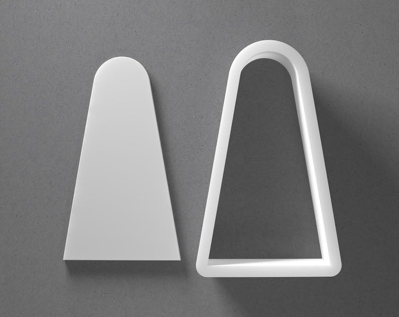 Black Rounded Top Tall Trapezium Cookie Cutter From Mini To Large Dangle Shape Polymer Clay Jewelry Earring Cutter Tool Mirrored Pair Set cookie Baking Fondant Biscuit Craft Modeling A - Image 2